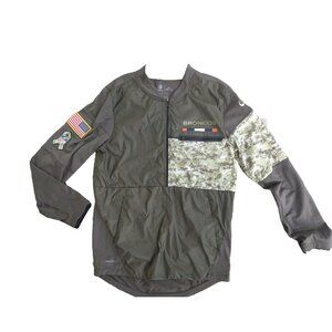 Nike Shield NFL Jacket SMALL Denver Broncos Salute To Service Camo USA 1/2 Zip